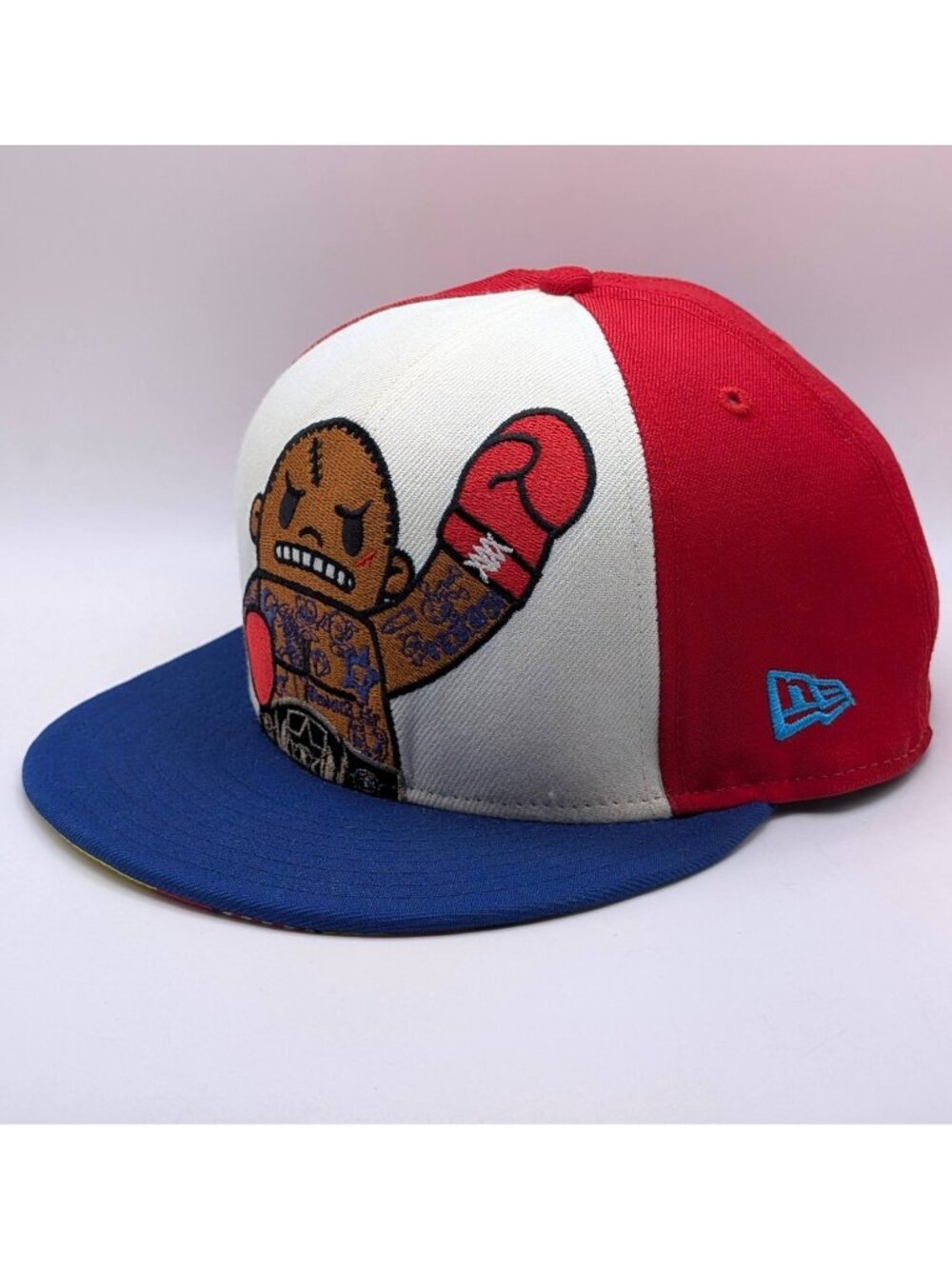 TokiDoki TKDK Boxer New Era Fitted Red White Blue Hat Size 8 59fifty Flat Bill